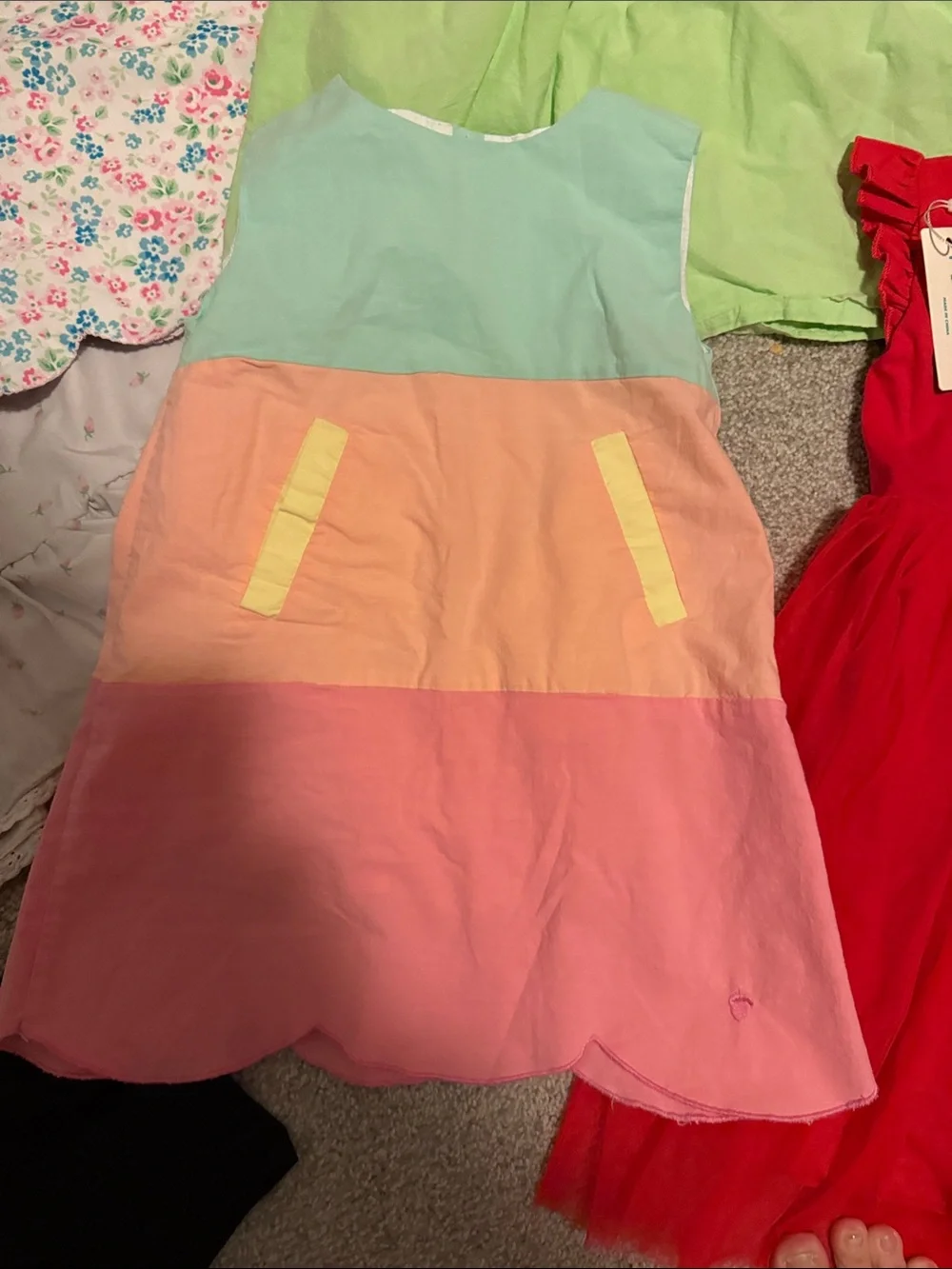 Girls Mint Green Smocked One-Piece Dress Bundle 9 items